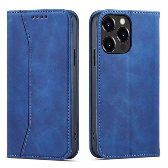 Magnet Fancy Case etui do iPhone 13 Pro Max pokrowiec portfel na karty kartę podstawka niebieski 4kom.pl