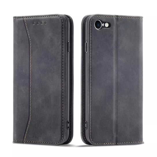 Magnet Fancy Case etui do iPhone SE 2022 / SE 2020 / iPhone 8 / iPhone 7 pokrowiec portfel na karty kartę podstawka czarny 4kom.pl