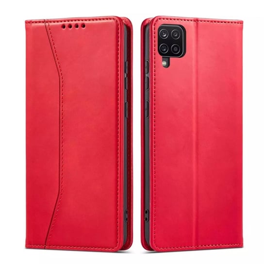 Magnet Fancy Case etui do Samsung Galaxy A12 5G pokrowiec portfel na karty kartę podstawka czerwony 4kom.pl