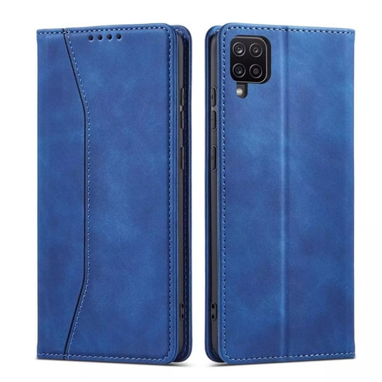 Magnet Fancy Case etui do Samsung Galaxy A12 5G pokrowiec portfel na karty kartę podstawka niebieski 4kom.pl