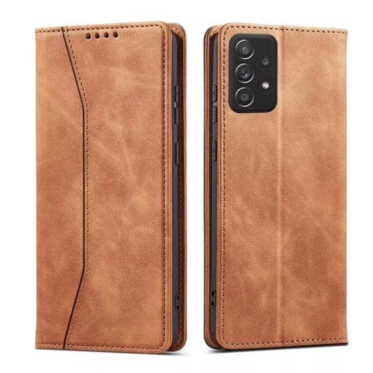 Magnet Fancy Case etui do Samsung Galaxy A52 / A52 5G / A52s 5G pokrowiec portfel na karty kartę podstawka brązowy 4kom.pl
