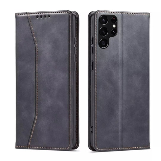 Magnet Fancy Case etui do Samsung Galaxy S22 Ultra pokrowiec portfel na karty kartę podstawka czarny 4kom.pl