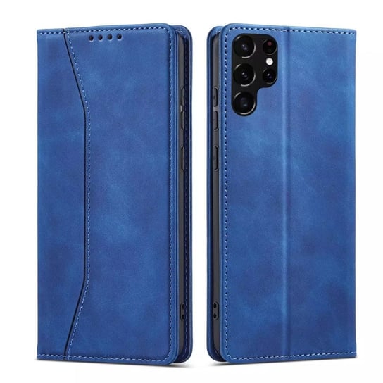 Magnet Fancy Case etui do Samsung Galaxy S22 Ultra pokrowiec portfel na karty kartę podstawka niebieski 4kom.pl