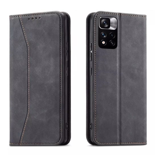 Magnet Fancy Case etui do Xiaomi Redmi Note 11 pokrowiec portfel na karty kartę podstawka czarny 4kom.pl