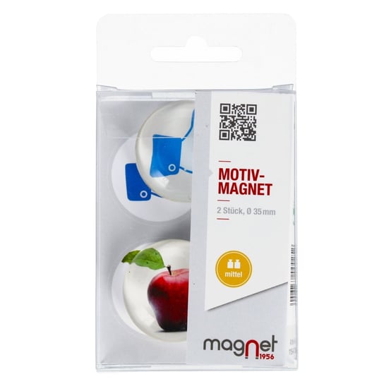 Magnet, Magnes szklany Kciuk/Jabłko Kopuła, 3,5 cm, 115-0-0025, 2 szt. Magnet