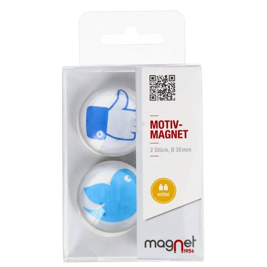 Magnet, Magnes szklany Kciuk/ptak Kopuła, 3,5 cm, 115-0-0070, 2 szt. Magnet
