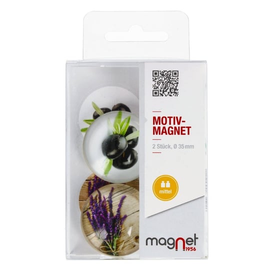 Magnet, Magnes szklany, Oliwka/Lawenda Kopuła, 3,5 cm, 115-0-0022, 2 szt. Magnet
