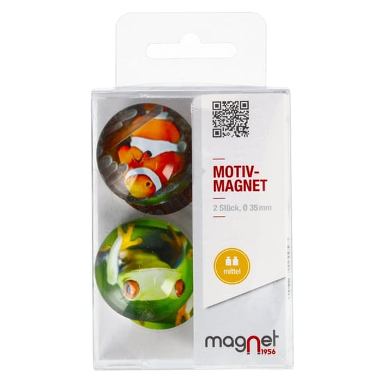 Magnet, Magnes szklany, Ryba/żaba Kopuła, 3,5 cm, 115-0-0004, 2 szt. Magnet