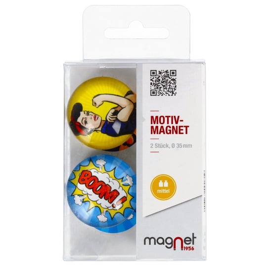 Magnet, Magnes szklany Siłaczka/Boom Kopuła, 3,5 cm, 115-0-0071, 2 szt. Magnet