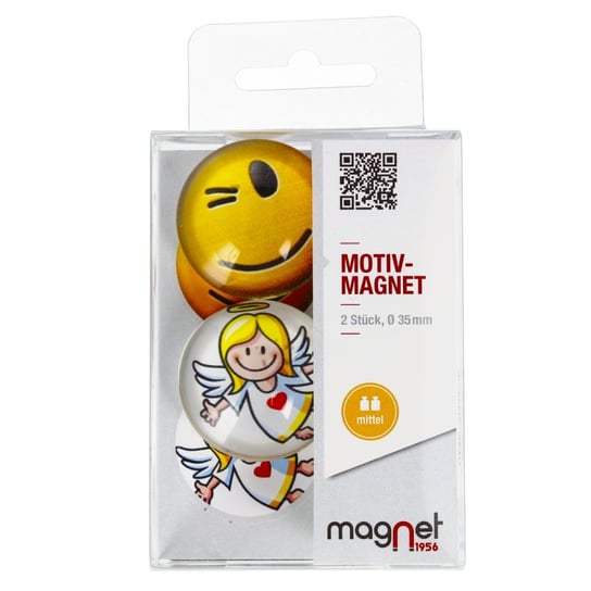 Magnet, Magnes szklany, Smiley/Anioł Kopuła, 115-0-0008, 2 szt. Magnet
