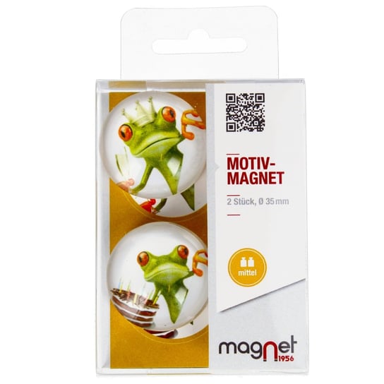 Magnet, Magnes szklany, Żaby Comic Kopuła, 3,5 cm, 115-0-0076, 2 szt. Magnet