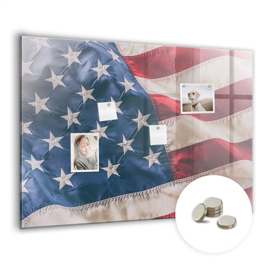 Magnetyczna Tablica z Magnesami - 100x70 cm - WZÓR Amerykańska flaga Coloray