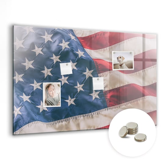Magnetyczna Tablica ze Wzorem - Amerykańska flaga - 90x60 cm Coloray