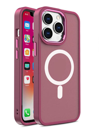 Magnetyczne etui Color Matte Case do iPhone 15 - burgundowy Hurtel