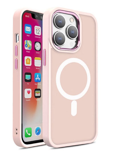 Magnetyczne etui Color Matte Case do iPhone 15 Plus - różowe Hurtel