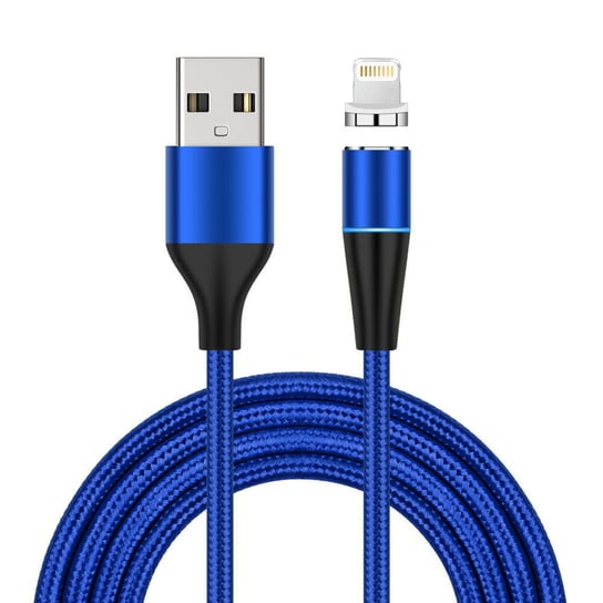 Magnetyczny kabel USB do iPhone'a Lightning w nylonowym oplocie 1m niebieski Avizar