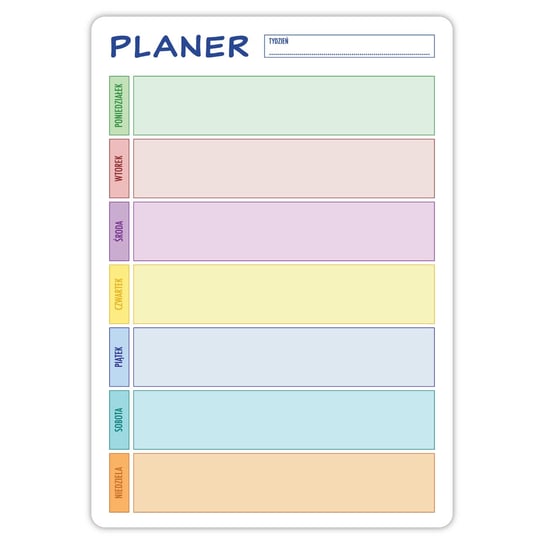 Magnetyczny Planer Na Lodówkę - Tygodniowy (Duży + Marker) Inna marka