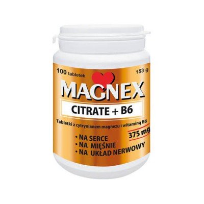 Magnex Citrate + B6, Suplement diety, 100 tabletek Inna marka