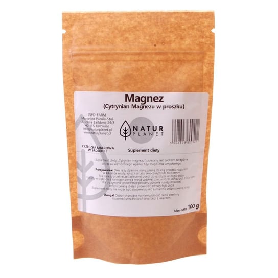 Magnez Cytrynian Magnezu w Proszku 100 g Suplement Diety - Natur Planet Natur Planet