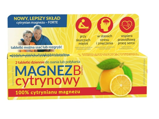 Magnez Cytrynowy B Complex, suplement diety, 100 tabletek Inna marka