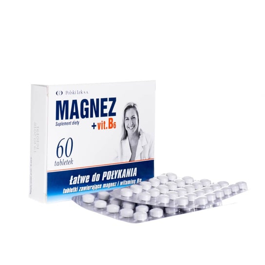 Magnez + Vit. B6 Suplement Diety 60 Łatwych Do Połknięcia Tabletek Polski Lek