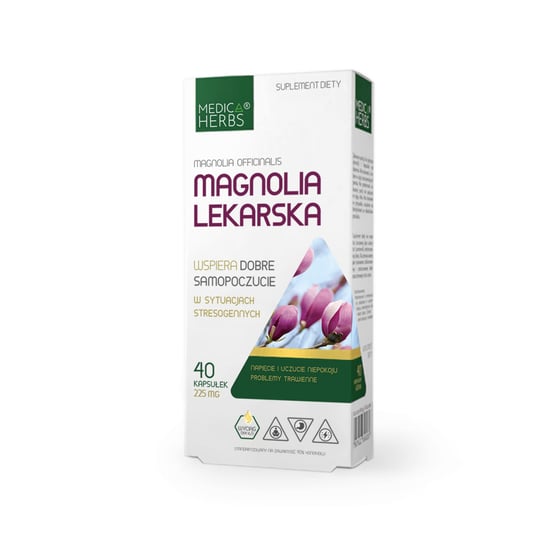 Magnolia lekarska 90% honokiolu Medica Herbs STRES TRAWIENIE Medica Herbs