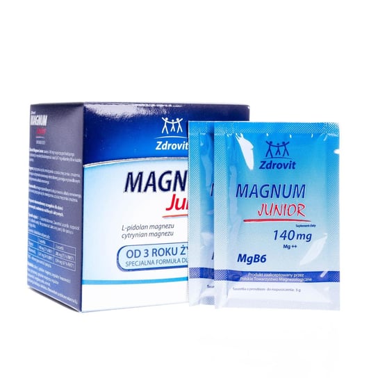 Magnum Junior suplement diety, L-pidolan magnezu, 20 saszetek Zdrovit