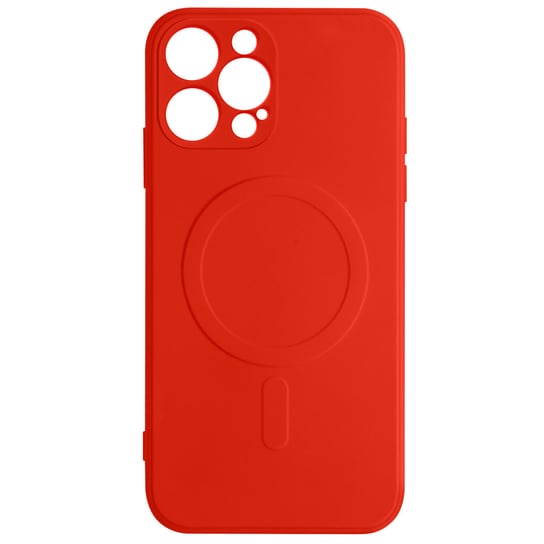 Magsafe iPhone 12 Pro Max Etui Silikonowe miękkie w dotyku wnętrze Mag Cover czerwone etui Avizar