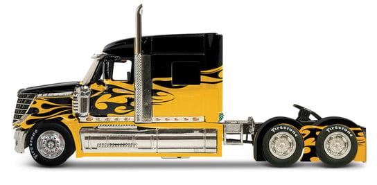 Maisto, model kolekcjonerski Ciężarówka International Lonestar Żółta 1/64 Maisto
