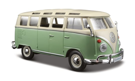 Maisto, model kolekcjonerski Volkswagen Van Samba Beżowo-Zielony 1/25 Maisto