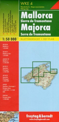 Majorka, Tramuntana. Mapa 1:50 000 Freytag & Berndt