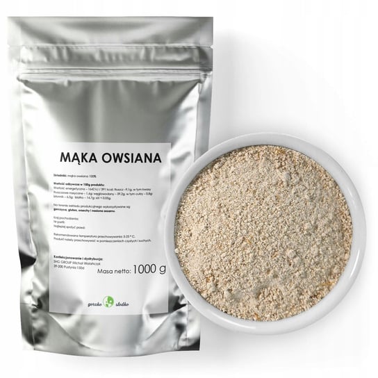 Mąka Owsiana Pełnoziarnista Mąka Z Owsa 1Kg GORZKOISLODKO