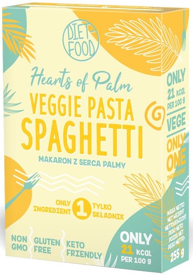 Makaron z Serca Palmy Spaghetti Veggie Pasta bezglutenowy Pudełko 225g - Diet Food Diet-food