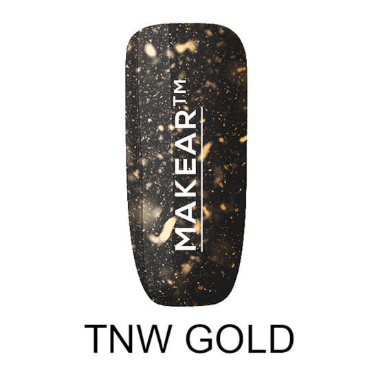 Makear Top No Wipe Gold 8ml - Top wykończeniowy bez warstwy dyspresyjnej ze złotą drobinką MAKEAR