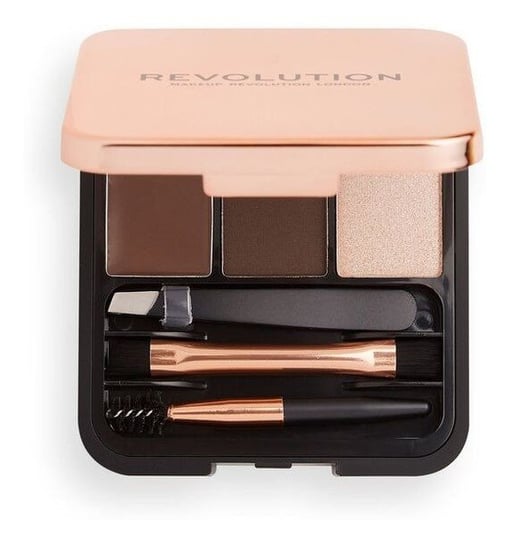 Makeup Revolution, Brow Sculpt Kit, zestaw do maikajżu brwi Dark Makeup Revolution