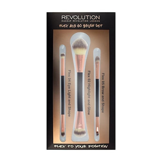 Makeup Revolution, Brush Flex & Go, zestaw pędzli do makijażu, 3 szt. Makeup Revolution