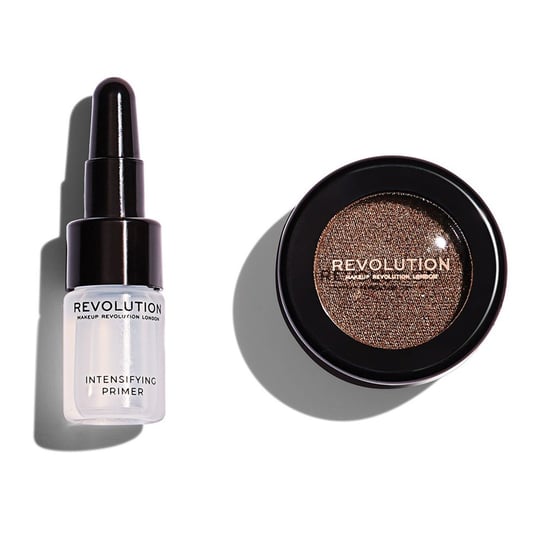 Makeup Revolution, Flawless Foils, metaliczny cień do powiek + baza Overcome Makeup Revolution