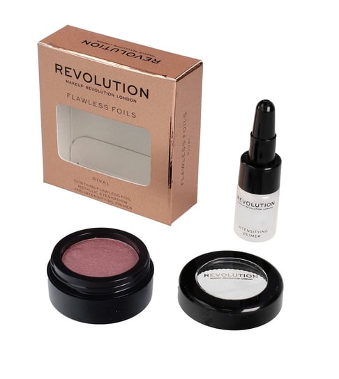 Makeup Revolution, Flawless Foils, metaliczny cień do powiek + baza Rival Makeup Revolution