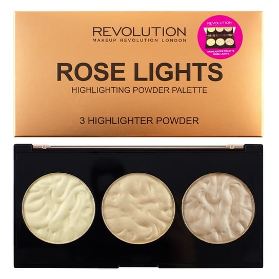 Makeup Revolution, Highlighter Palette, paleta rozświetlaczy Rose Lights, 15 g Makeup Revolution