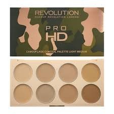 Makeup Revolution, Pro HD Camouflage Palette, Zestaw kosmetyków do makijażu Light, 8 szt. Makeup Revolution