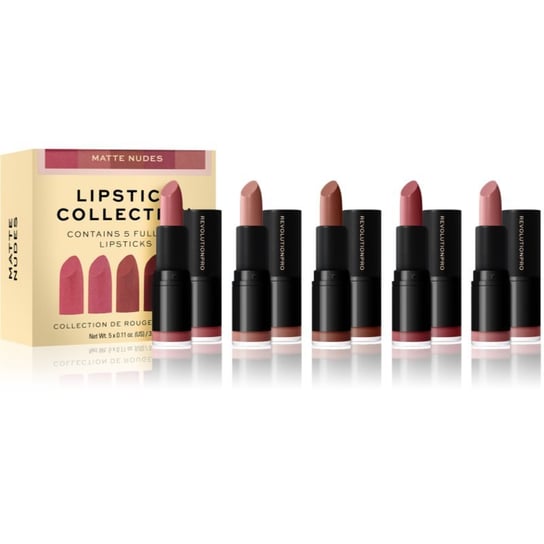 Makeup Revolution, PRO Lipstick Collection zestaw szminek odcień Matte Nude 5 szt. Makeup Revolution