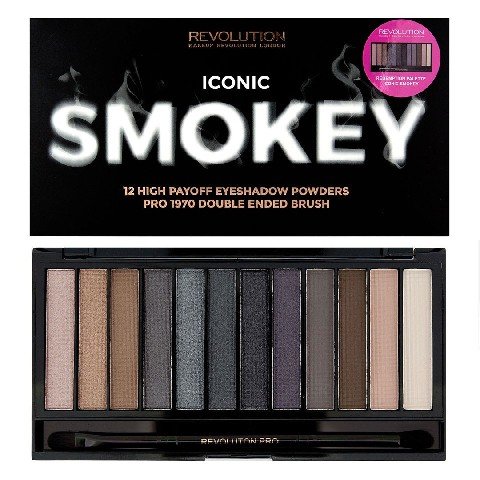 Makeup Revolution, Redemption Palette, paleta cieni do powiek Iconic Smokey, 13 g Makeup Revolution