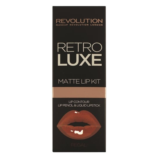 Makeup Revolution, Retro Luxe Matte Lip Kits, konturówka + błyszczyk Regal, 1 g + 5,5 ml Makeup Revolution