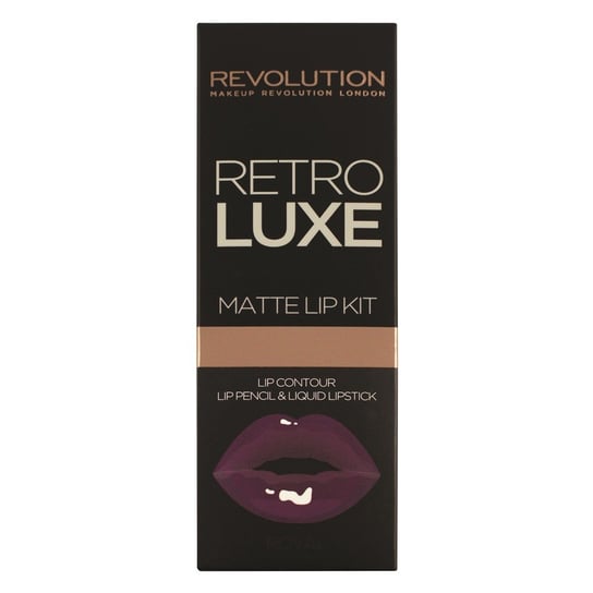 Makeup Revolution, Retro Luxe Matte Lip Kits, konturówka + błyszczyk Royal, 1 g + 5,5 ml Makeup Revolution