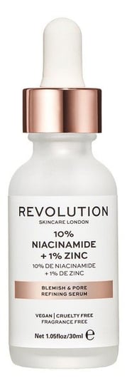Makeup Revolution, Skincare, Serum wygładzające serum na rozszerzone pory do cery tłustej  10% Niacinamide + 1% Zinc Blemish & Pore Refining, 30 ml Revolution