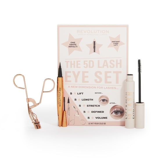 Makeup Revolution, The 5D Lash Eye Lift & Define 5D Lash, zestaw prezentowy kosmetyków do makijażu, 3 szt. Makeup Revolution