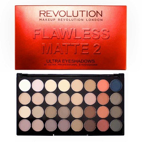 Makeup Revolution, Ultra Palette, paleta cieni do powiek Flawless Matte 2, 16 g Makeup Revolution