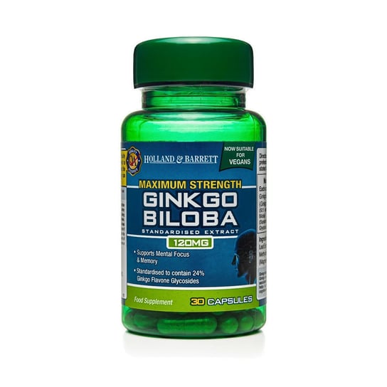 Maksymalna Siła Ginkgo Biloba HOLLAND&BARRETT, 120 mg, 30 kapsułek 