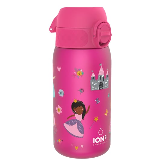 Mała butelka na wodę 400 ml kolor różowy Księżniczki ION8 ION8