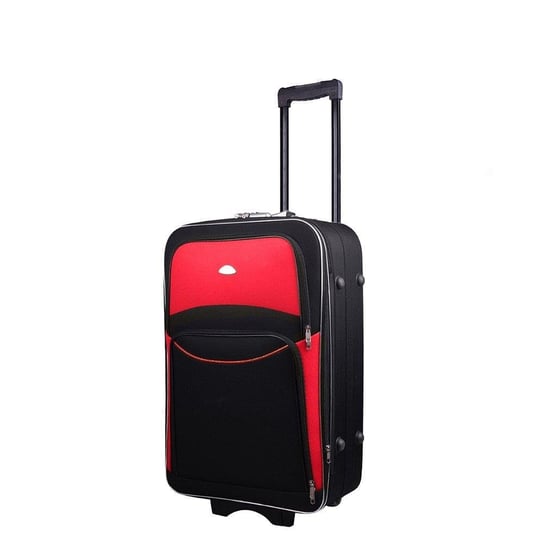 Mała kabinowa walizka PELLUCCI RGL 773 S Czarno Czerwona KEMER